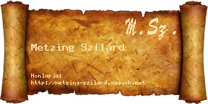 Metzing Szilárd névjegykártya
