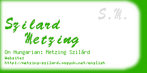 szilard metzing business card