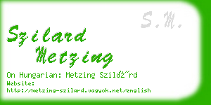 szilard metzing business card